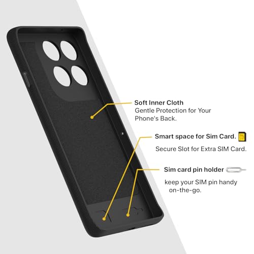Image of Pikkme Back Cover for Motorola Moto Edge 60 Pro 5G Camera Protection 3D Hexa Cube Design Silicone Protective Bumper Case (Black)