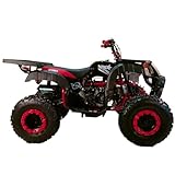 X‑PRO 200cc Utility ATV for Adults – Automatic Transmission with Reverse, 177cc Air‑Cooled Engine, Big 23″/22″ Off‑Road Wheels, Electric Start Quad (Black/Red)