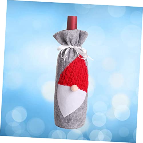 UPKOCH 3Pcs Vestido De Garrafa De Vinho De Natal Suéteres De Vinho De Natal Vestido Capa De Garrafa