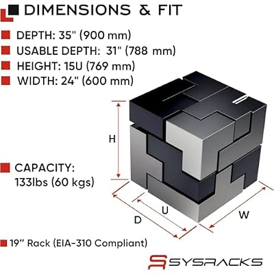 15U Server Rack Cabinet 35 Deep, Deployment-Ready Network Rack Enclosure with PDU, Fan & Shelf, Rolling IT Cabinet for Installers, AV Systems & Infrastructure
