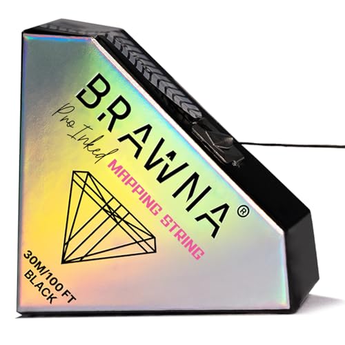 BRAWNA 30M (100 FT) Pre - Inked Mapping String for Eyebrow and Lip Measuring - Premium Microblading string - PMU Supplies - Inked Thread - Black