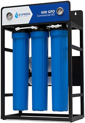 Express Water 600 GPD Commercial Reverse Osmosis Water Filtration System – 5 Stage High Capacity RO Filtration – Includes Pre-Filters, Pressure Pump, Controller, Gauges, and RO Membrane