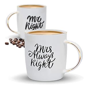 Triple Gifffted Paare Mr und Mrs Tassen Set Geschenke für Frauen/Männer/Freund/Freundin zu Weihnachten, Hochzeitstag…