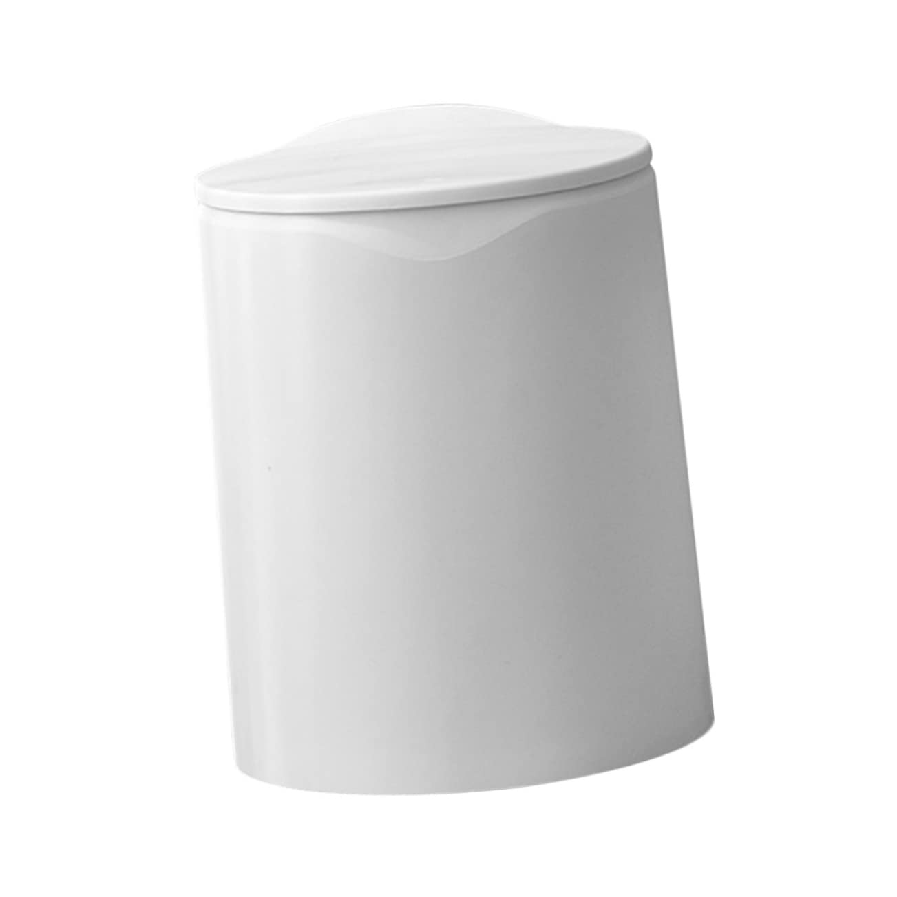 MAGICLULU Waste Storage Box White Plastic Press Trash Can Lid Bathroom Trash Can for Home