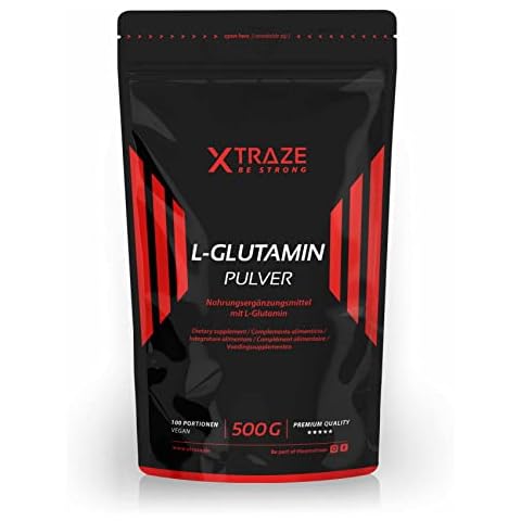 L-Glutamin Pulver 500g, geschmacksneutral hochdosiert vegan 100% rein und ohne unnötige Zusatzstoffe Cover