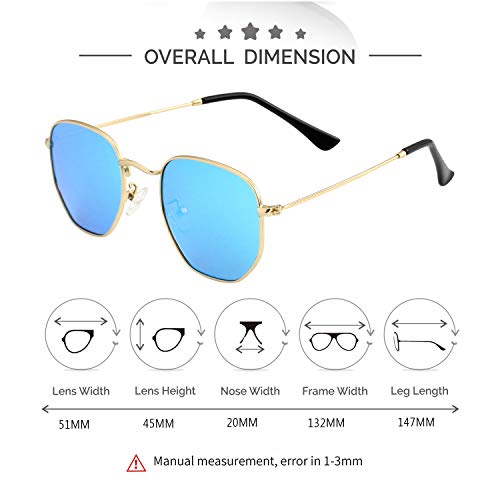 Image of Kursan Small Round Metal Polarized Sunglasses for Men Women Mirrored Lens Classic Circle Sun Glasses