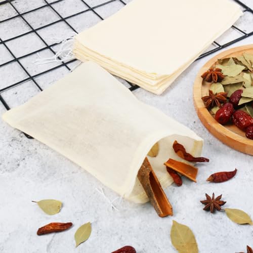 YQL Reusable Cotton Spice Bags with Drawstring