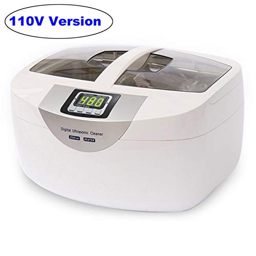 GDS Limpiador 2.5L ultrasónico, Limpiador ultrasónico 50KHz Digital para los hogares temporizadores, Usado para joyería Limpia, Gafas, Anillos, Monedas, dentaduras, vajilla, Cadenas,110V