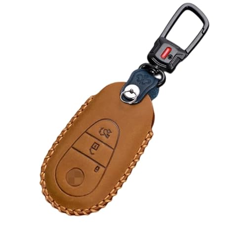 ベンツ用 W206 S206 Sクラス 新型 現行 W223 S400d s500 AMGなどに対応 スマート キーケース キーカバー スマートリモコンキーケース キーホルダー キーチェーン (ブラウン)
