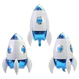 4D 24'' Giant Universe Space Rocket Balloons, Science Fiction Interstellar Rocket Helium Mylar Foil