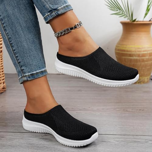 Women Breathable Mesh Orthopedic Slip On Mules Closed Toe Backless Sneakers Lightweight Breathable Comfortable Walking Shoes2