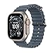 Apple Watch Ultra 3 GPS + Cellular 49mm Premium Running and Multisport Smartwatch with Rugged Natural Titanium Case with Anchor Blue Ocean Band. Advanced Health and Fitness Tracking