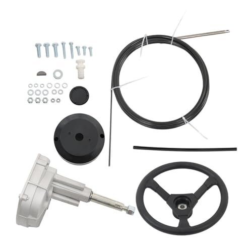 WFLNHB Outboard Steering System Mechanical Boat Rotary Steering Kit, 17 Outboard Steering Cable, Turbine Steering System