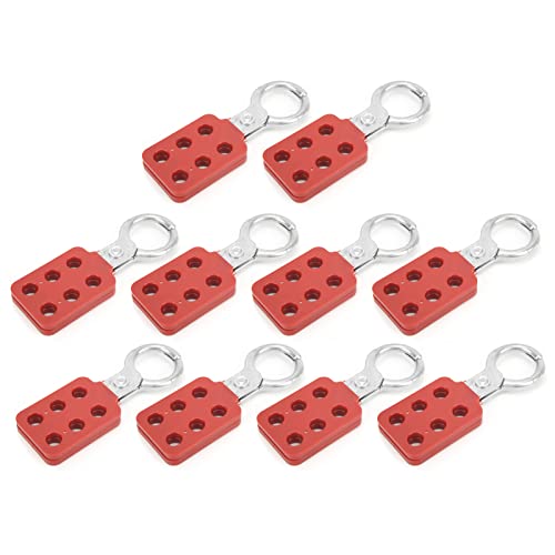 Image of Aluminum Lockout Hasp, Lockout Hasp Aluminum 25Mm 6 Holes Industrial, 10Pcs Red Spark Hasps, Hasps For Securing Assets In, Mining Industries