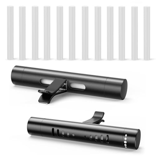 Car Essential Oil Diffuser, 2 Pack Car Air Freshener Diffuser, Car Diffuser Air Freshener with 12 Refill Sticks for Cars, Office, Kitchen, Bathroom, Pet Houses