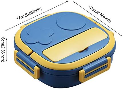 MVPACKEEY Lunch Box with Compartment & Spoon, Stainless Steel Lid Portable Food Warmer Heating, for Kids Baby Outdoor Picnic Travel(pink,size:2 grids)