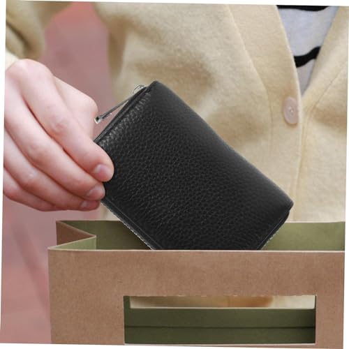 Compact Zipper Wallet for Women Stylish Card Organizer with Multiple Slots Lightweight Design for Outdoor Shopping and Travel Classic Black Accordion Card Holder2
