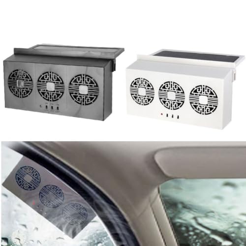 Ventilador solar para coche con 3 ventiladores, flujo de 180° y puerto USB 7