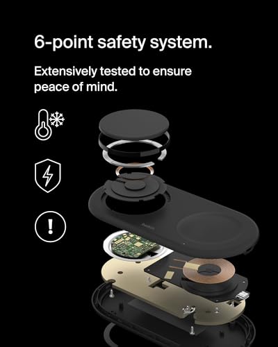 Belkin Qi2 15W Magnetic Wireless Charging Pad, 3 in 1 Fast Charger - image 7
