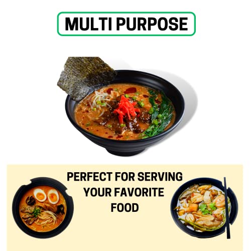 Faz Goods Ramen Bowl Set Of 2 With Chopsticks -42 Oz Large Melamine Bowls Spoons - Complete Dinnerware Set With Chopsticks Pho Bowls And Spoons Set (42 Oz) #TOP4