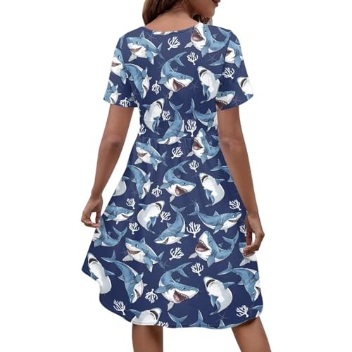 Image of Women's Summer Formal Dresses Short Sleeve Wrap V Neck Dresses Bridesmaid Wedding Guest Dress with Pockets