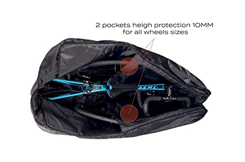 Buds-Sports US - TRAVELBag | Fully Padded Bike Travel Bag | Remove Both Wheels | Ideal For Any Ground And Air Transport | All Types of Road Bikes up to 700C And MTB up to 27,5+\" - 29\"