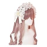 LittleLuluda Lace Headband Lolita Maid Rose Flower Headdress Ornaments Ribbon Vintage Cosplay Party