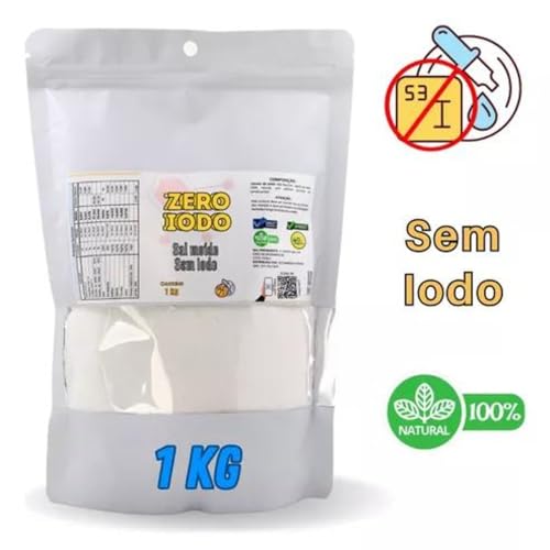 Sal Marinho Moído Sem Iodo 1kg 100% Natural Integral
