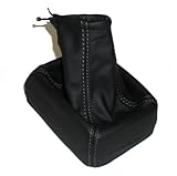 Schaltsack aus Echt Leder Schwarz- Naht Grau
