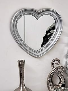 DEENZ Heart Shaped Wall Hanging Bathroom Mirror Stylish Decor Mirror W-30cm x H-33.5cm