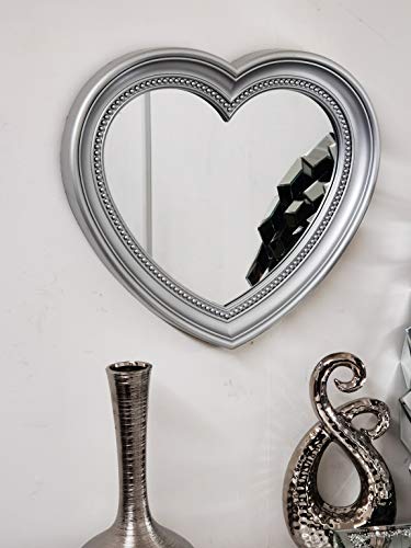 DEENZ Heart Shaped Wall Hanging Bathroom Mirror Stylish Decor Mirror W-30cm x H-33.5cm