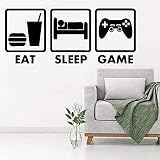 DIY Stickers Muraux Creative Personnalité Autocollants Alcool Jeu Vidéo Manger Sommeil Jeu Art Mural 56cm24cm