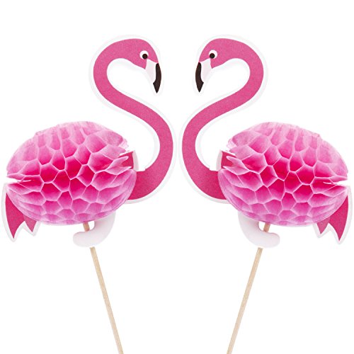 40 Pieces Pink Flamingo Cupcake Toppers Luau Food Cocktail Picks Tropical Toothpicks Hawaii Cake Decorations For Summer Beach Birthday Party Favors Supplies (Flamingo) #TOP6