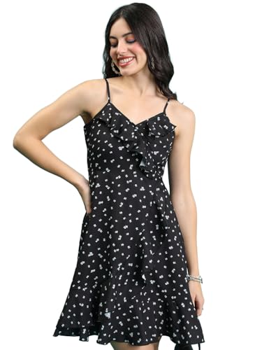 Image of Tokyo Talkies Women's Sleeveless V-Neck Printed Dresses | Stylish Dresses | Casual Dresses