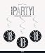 Unique 5ft Hanging Glitz Black 18th Birthday Decorations, Pack of 6