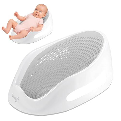 Bebbly Soporte para Bañera de Bebé Antideslizante con Base Ergonómica Reclinada para Recién Nacido Ideal para Baño Seguro y Cómodo en Lavabo o Tina 33 x 55 x 22 cm Bebés 0 a 6 Meses