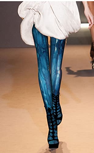Image of Sahabowi Women Tights, Sheer High Waist Pantyhose, Vintage Control Top Stockings, Siwa opaque print1