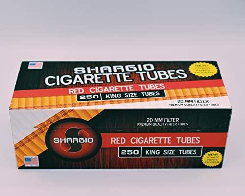 Shargio Cigarette Tubes 200ct Box - Red King Size (5 Boxes)