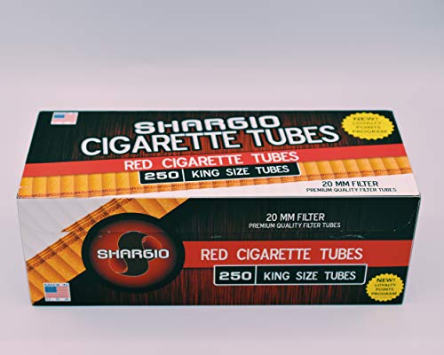 Shargio Cigarette Tubes 200Ct Box - Red King Size (5 Boxes) #TOP3