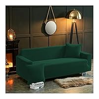 Copridivano 3 Posti Verde Chiaro - Fodera Elasticizzata Motivo Foglie Vintage, Poliestere, 190-230cm - Foto 6