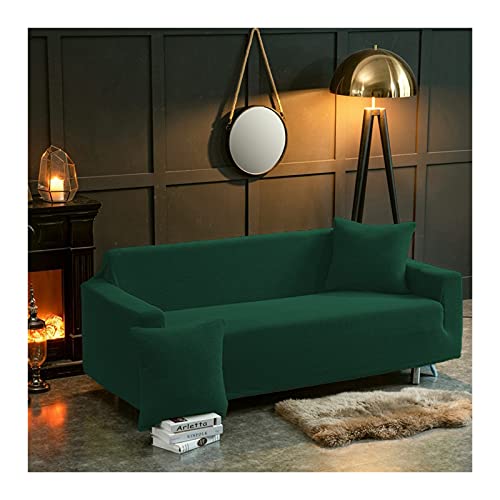 Housse canapé 4 places vert foncé extensible pour sofa 235-300cm