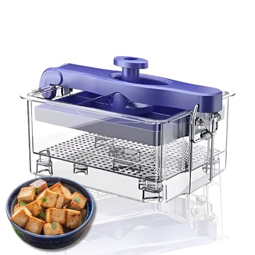 Prensa de tofu – Garantiza un uso seguro en lavavajillas para tofu sedoso y extra firme – Opciones de tofu orgánico y extra firme – Caja de prensa eficiente para una firmeza óptima del tofu, sin BPA –
