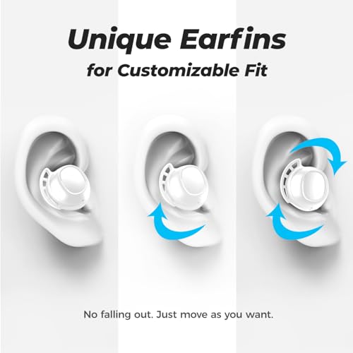 Image of Tribit Wireless Earbuds, Bluetooth Headphones, Bluetooth 5.2 Touch Control Headphones with Mic Earphone Call Noise Reduction, Deep Bass IPX8 Waterproof, Work Music Call, White