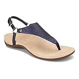 Vionic Women's Rest Kirra Backstrap Sandal - Ladies Sandals with Concealed Orthotic Arch Support Navy Metallic 7 Medium US