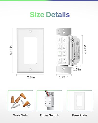 Image of BN-LINK Countdown Bathroom Fan Timer Switch for Exhaust Fan Lights Heaters
