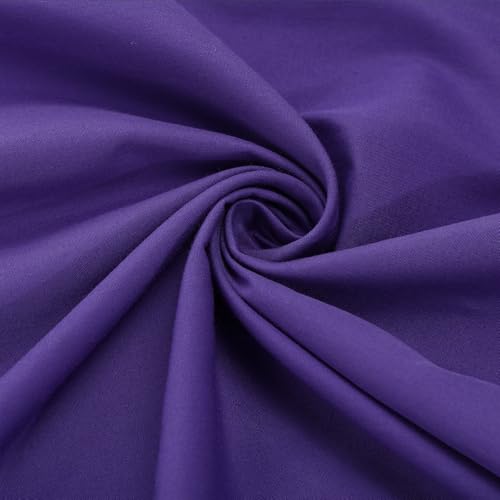 Cotton Polyester Fabric by The Yard - 60 Wide Broadcloth Fabric Soft Breathable Material - for Lining&Clothes Sewing (Purple 1 Yard)