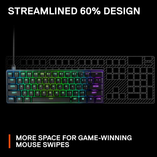 Steelseries New Apex 9 Mini – Hotswap Optical Mini Keyboard – 60% Compact Design – Optical Switches – Rgb Customization – Aluminum Alloy Frame – Double Shot Pbt Keycap #TOP6