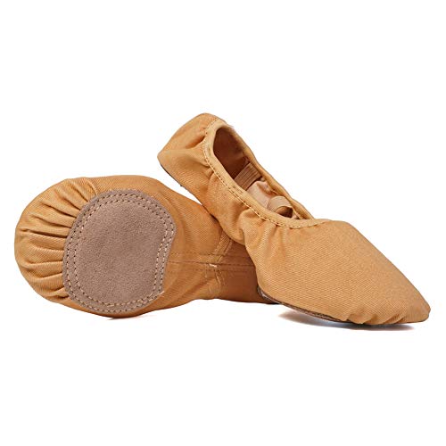 Zapatillas de ballet de lona elástica para niñas y niños pequeños cómodas