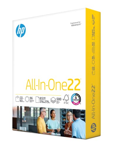 Hp Printer Paper | 8.5 X 11 Paper | All In One 22 Lb | 1 Ream - 500 Sheets | 96 Bright | Made In Usa - Fsc Certified | 207010R #TOP21