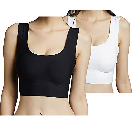 ZL Magic Sports Bras, Yoga Comfort Seamless Stretchy Sports Bra for Women